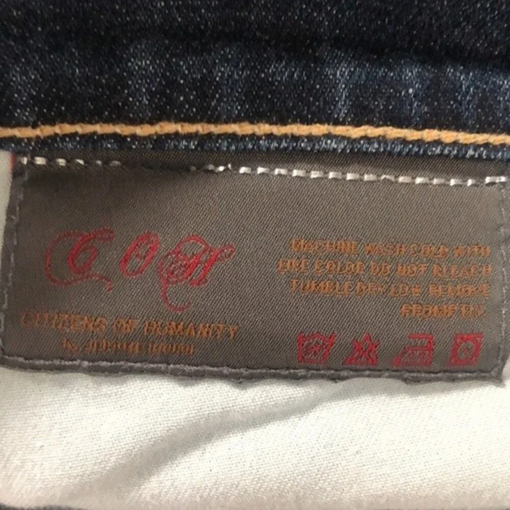 Citizens of Humanity Distressed Palmer Baggy Pant Denim Jeans Size 31 - Picture 10 of 11
